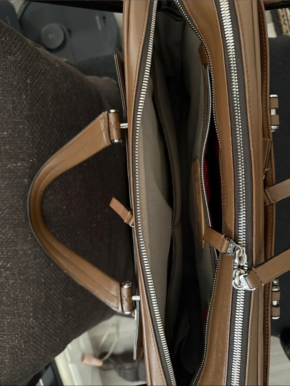 Tumi Cognac Brown Leather Briefcase